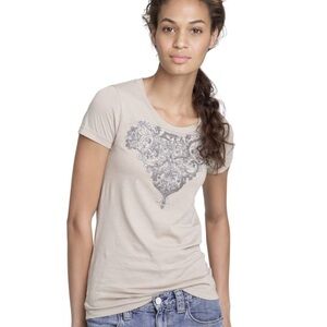J.Crew Embellished Sequin Scoop Neck T-Shirt – Taupe/Gray | Size XS